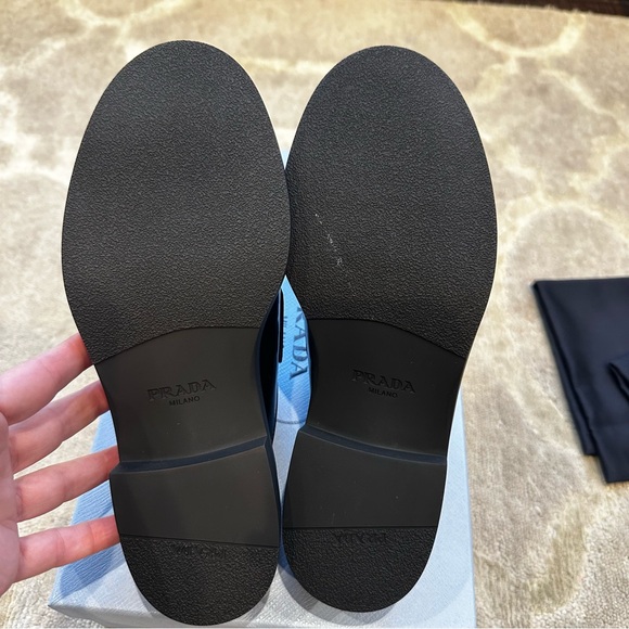 NIB Prada Leather Logo Loafer Mules - Picture 8 of 13